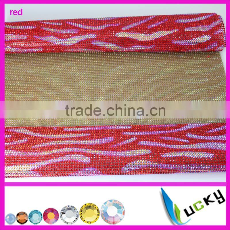 hot fix rhinestone sheet leopard print super closed with A grade quality crystal