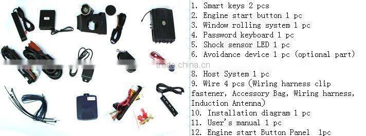 Manufacturer Keyless Entry System12v with Car Alarm for Toyota Camry 2012