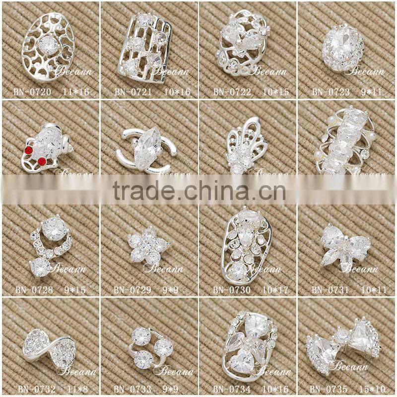 2015 DIY Yellow Colour Cross Zircon Nail Art Jewelry