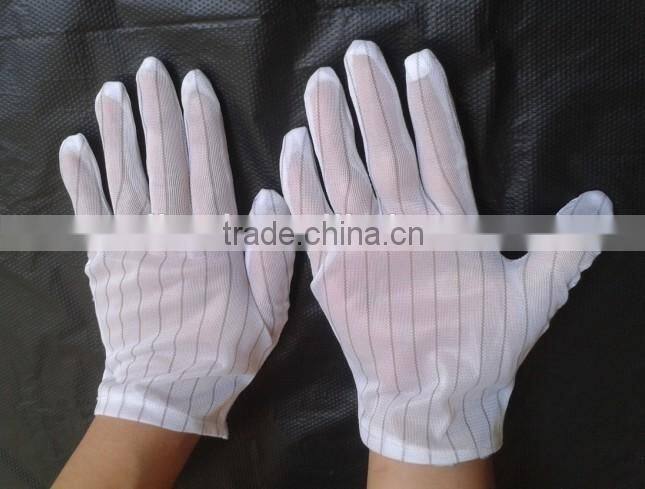 100%polyester Antistatic 10mm stripped gloves