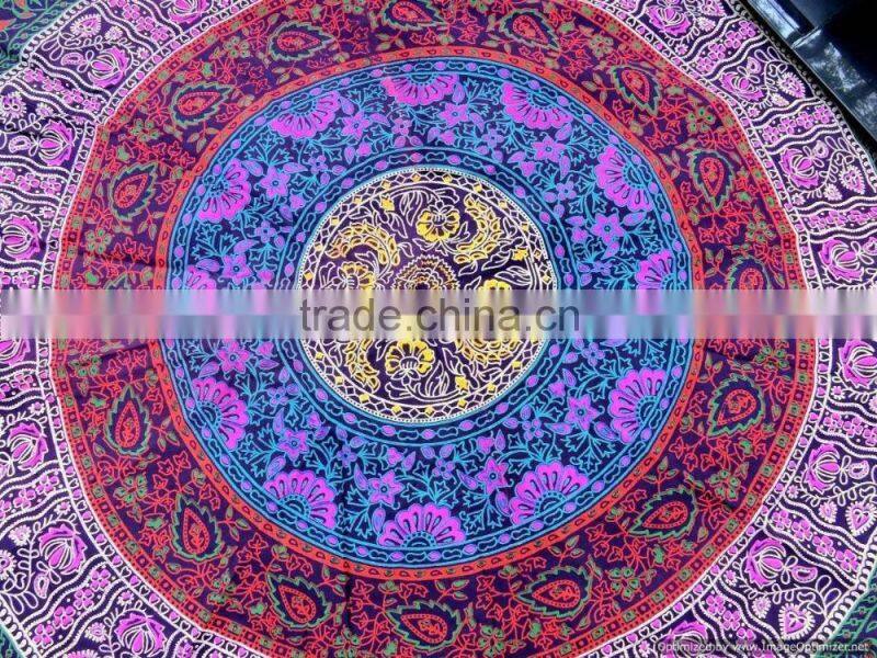 Indian Tapestry Mandala Round Roundie Yoga Mat Beach Throw Hippie Mandala Round Throw Beach Roundie Tapestry Beach Roundie Round