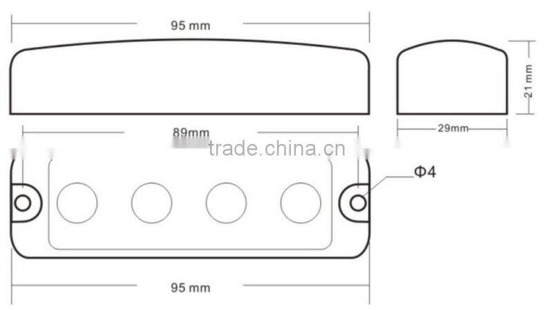 Super Bright LED Cruved Strobe Lighthead/LED Security Emergency Light/Surface Mount LE light(SR-LS-LD-104H)Cruved Type
