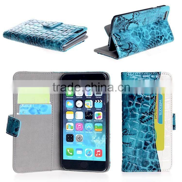 2016 fashion trend shenzhen factory card slots wallet crocodile phone covers for iphone 6/6s