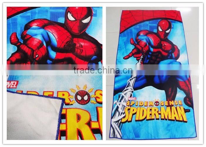 Promotional Velour Reactive Printed Beach Towel Wholesale China Supplied Spiderman Beach Towel