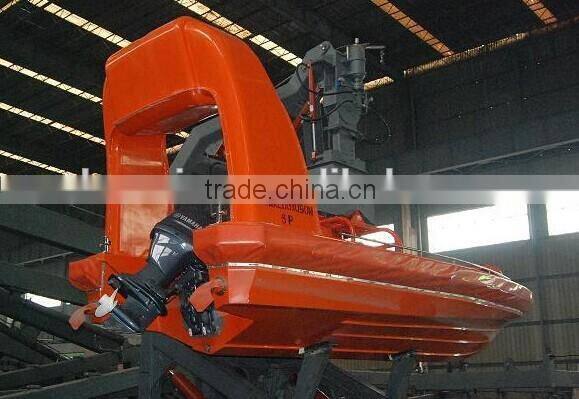 Marine Fiberglass Fast Open Rescue Boat/Lifeboat with outboard engine