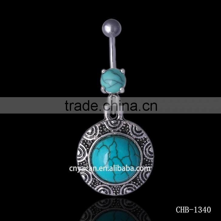 Wholesale Large Gem Tribal Style Earth Planet Belly Button Piercing Rings