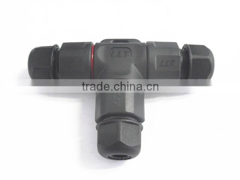 IP67 easy assembly 3-way Tee connector led light distribution