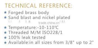 M/M Male to Male Thread Lever Handle Full Port Brass Ball Valve