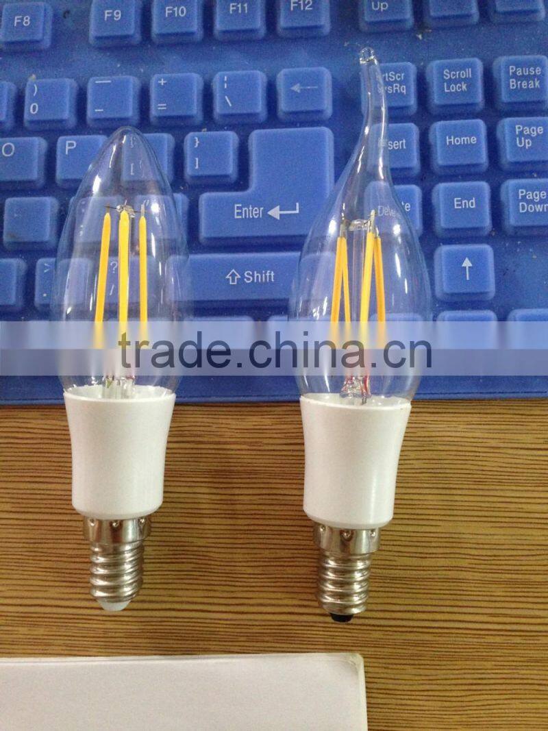 New LED filament candle light 4w 2w candle filament 110v 220v filament candle haining jiaxing zhejiang china