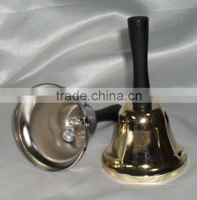 5" hand bell with wooden handle for celebration A12-H02 gold plated (A047)