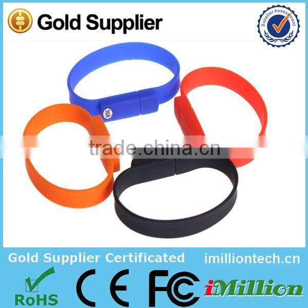 Personalized usb flash wristband shape bracelet usb charger/silicone popular bracelet usb flash