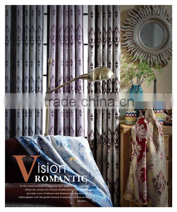 Window curtains design ready made curtains jacquard curtain