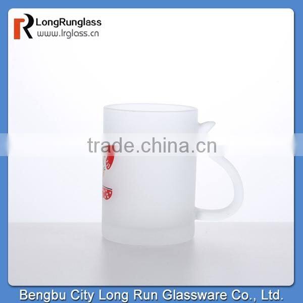 LongRun 10oz frosted water glass mug with sprinting