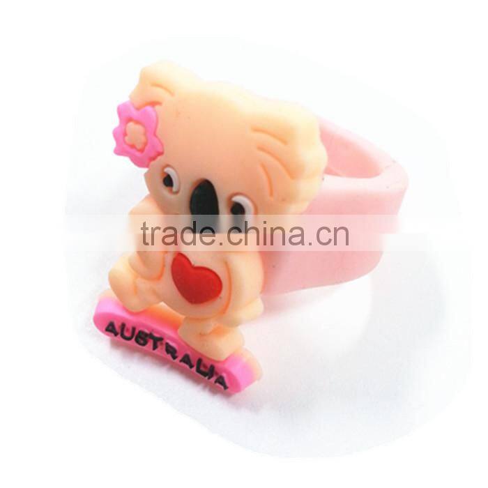 School Supplies Wholesale Silicone Rubber Finger Ring, Kids Bear Ring