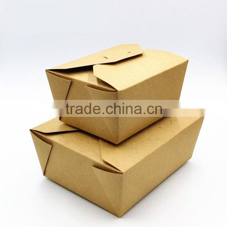 Recycle Brown Kraft Paper Food Folding Meal Box