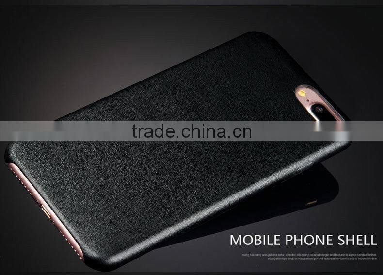 Ultra slim leather back cover for iPhone 7 plus, for iphone 7plus leather case