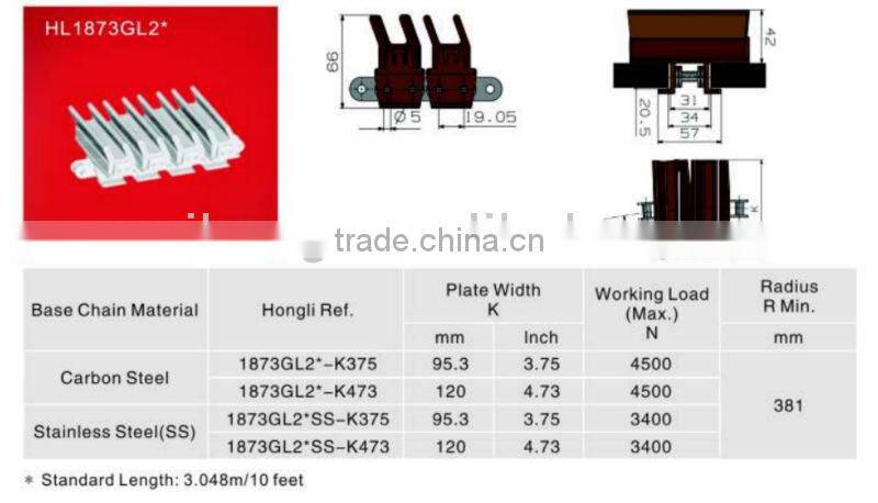 Snap on chains plastic 1873GL2* with rubber top