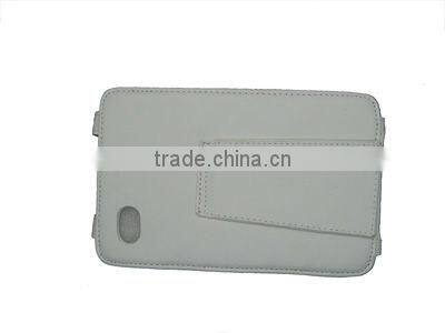 PU Leather Case with bracket For Samsung Tab P1000 stand function, white, Customers Logo, OEM