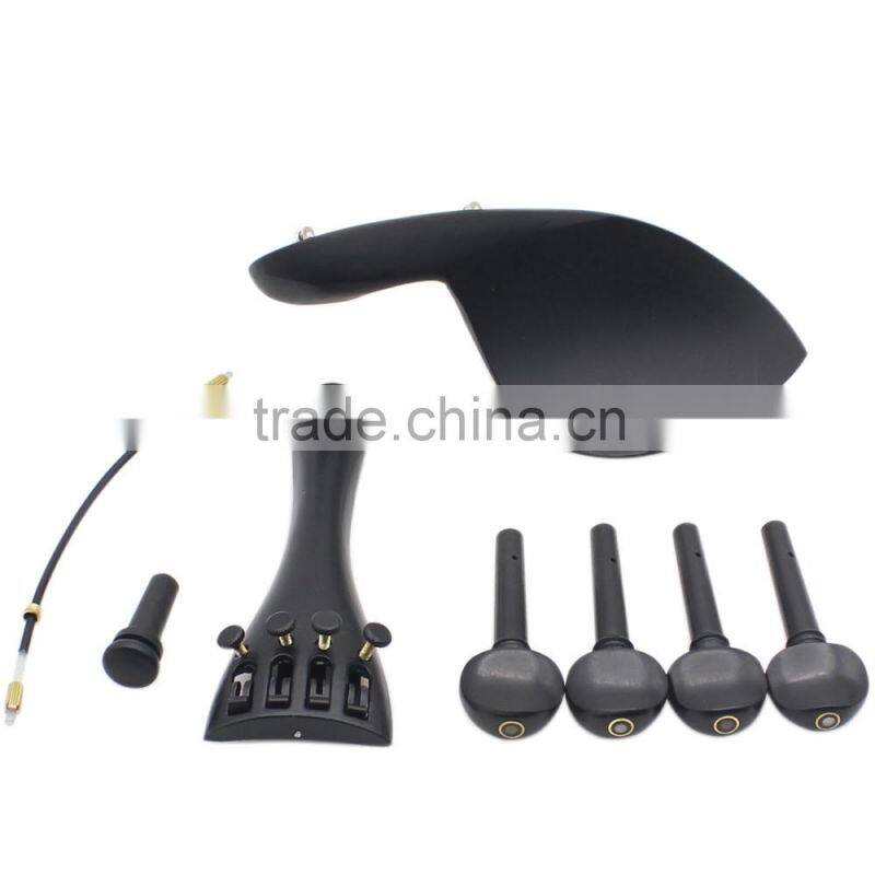 4/4 Violin Chin Rest Chinrest with Tuning Peg Tailpiece Fine Tuner Tailgut Endpin Violin Accessory Kit