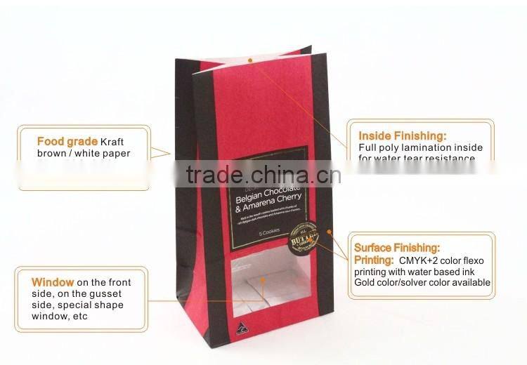 Custom printed black and yellow kraft paper bag without handle made in china