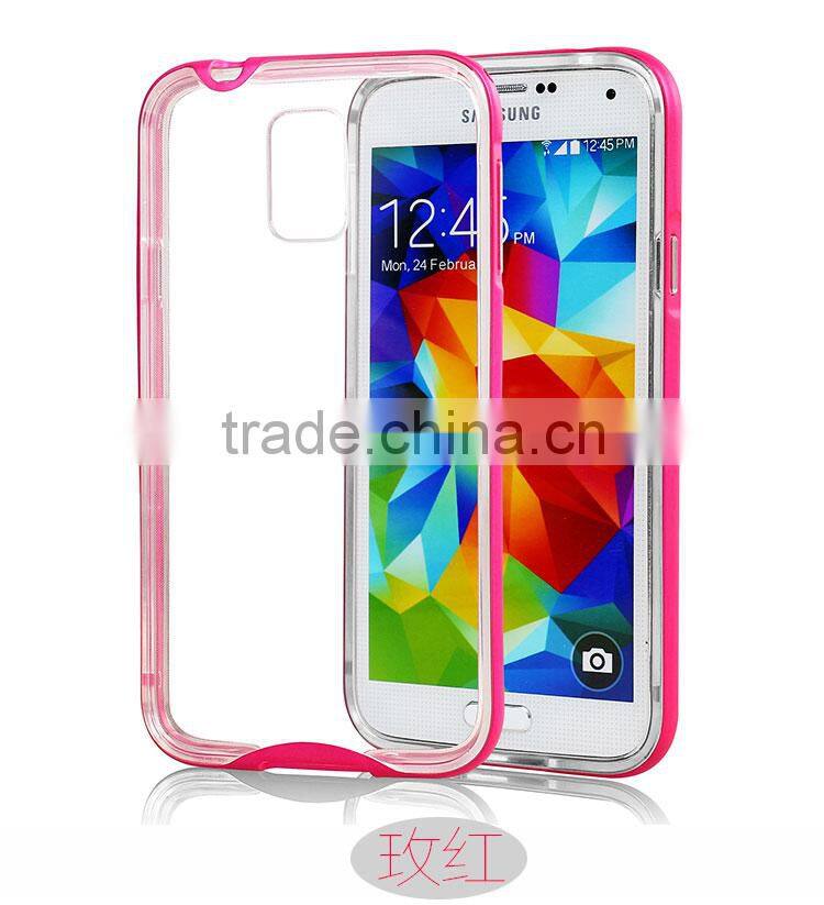 Soft tpu armor cover for samsung galaxy s5 transparent tpu pc frame case cover