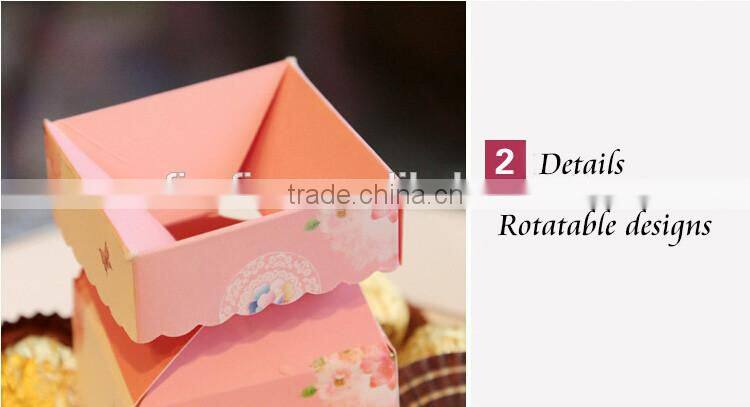 Hot sale Wedding Paper Favor Box Pink Wedding Paper Favor Box Ribbon Wedding Paper Favor Box