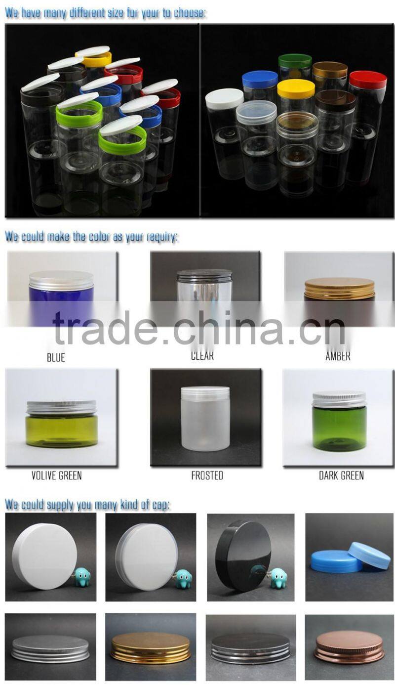 cosmetic plastic jar with pet plastic jar for luxury cosmetics jar