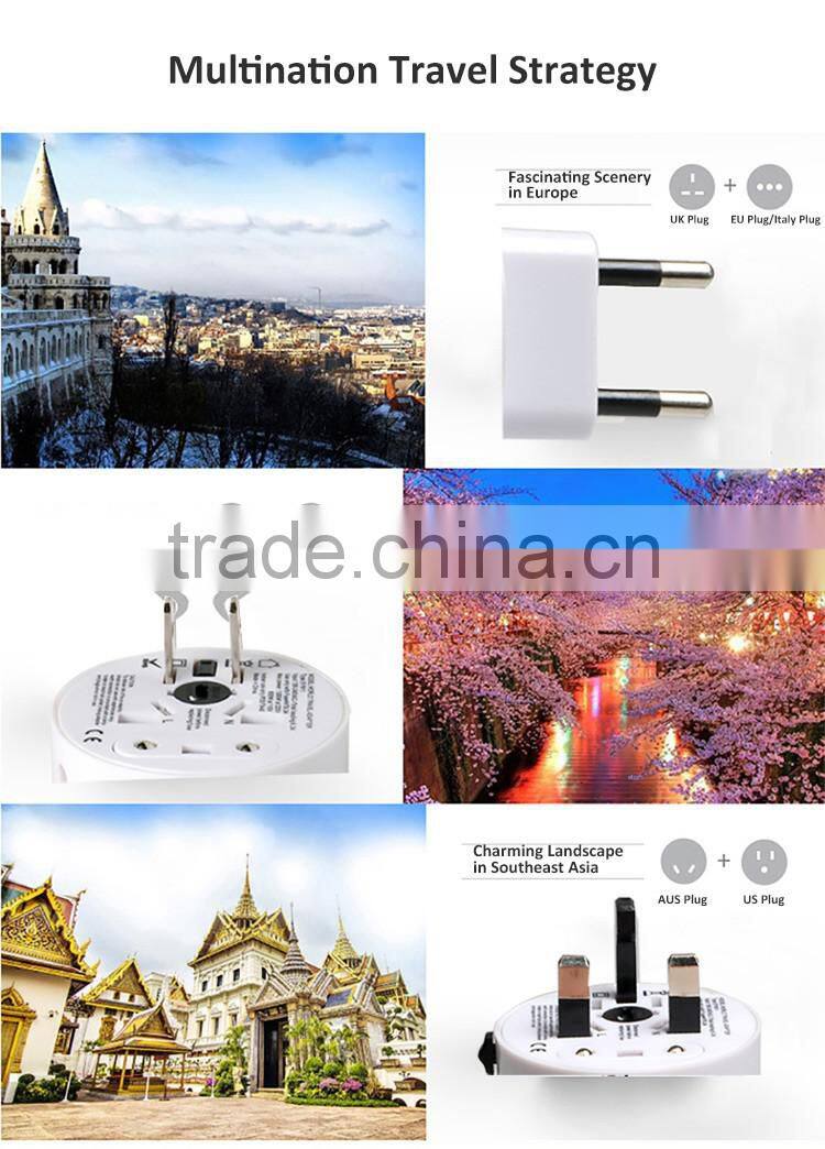 2015 Genjoy popluar funnest best electronic gift items with CE ROHS multi-nation travel adapter