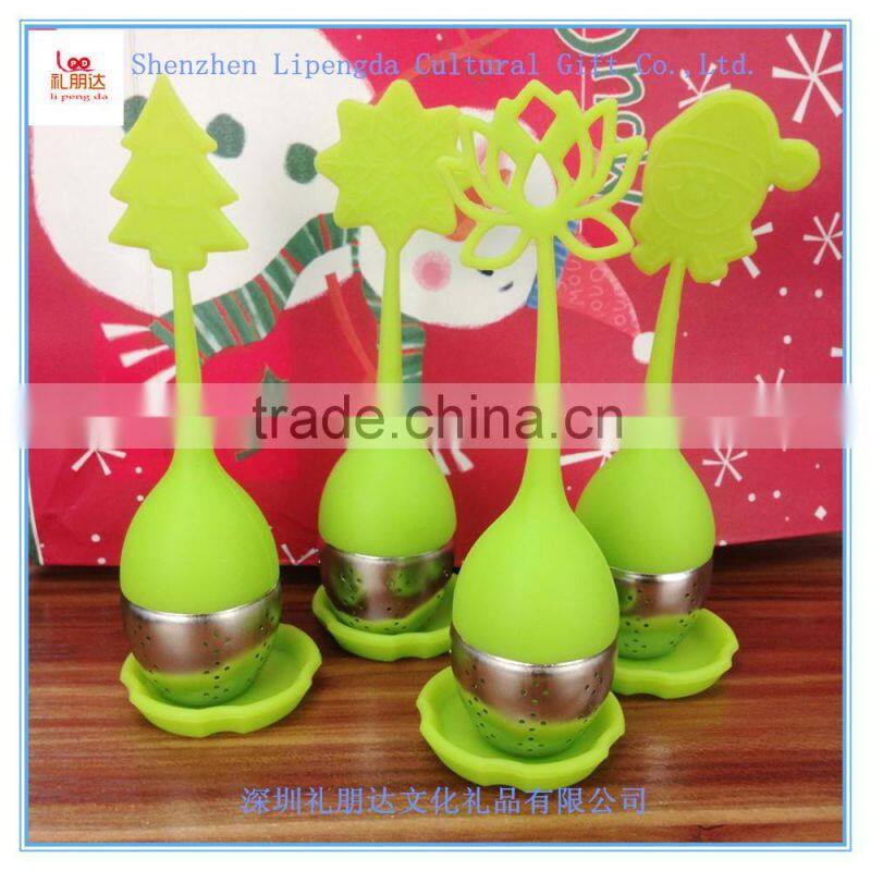 Fashion Leaf/flower shape Silicone Tea Infuser, Silicone Stainless Steel Tea strainer