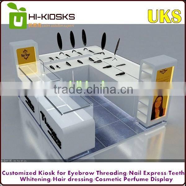 2016 Unique 3D mall hair kiosk design | barber shop kiosk