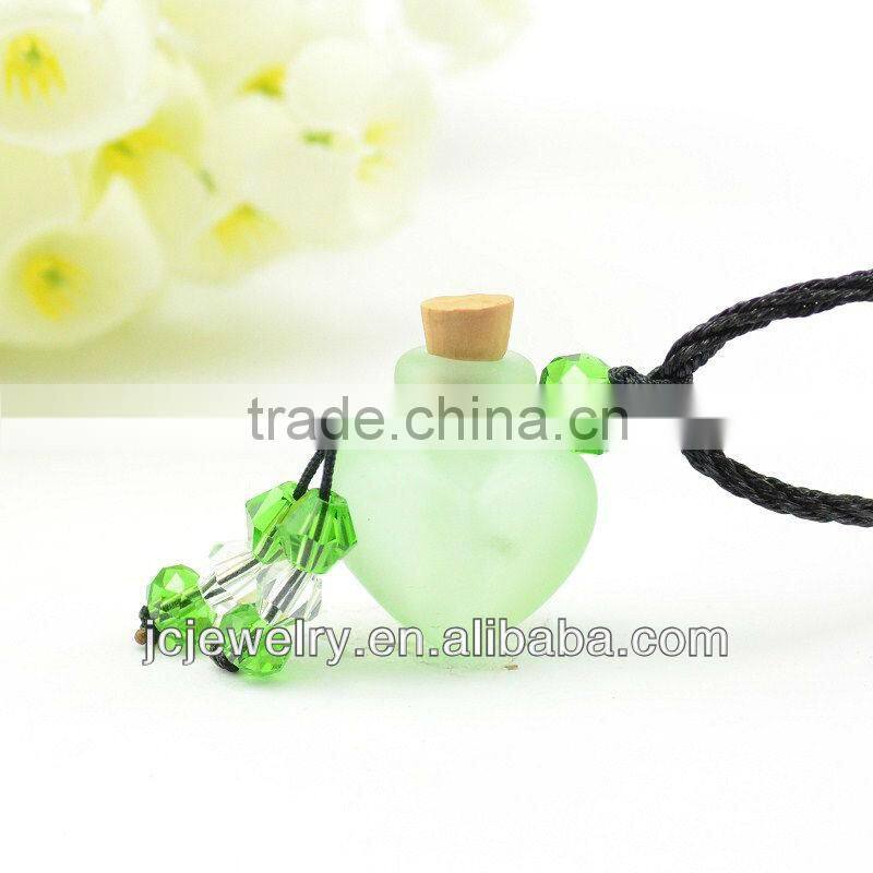 Handmade Heart Shape Sandy Mini Glass Bottle Pendant Necklace