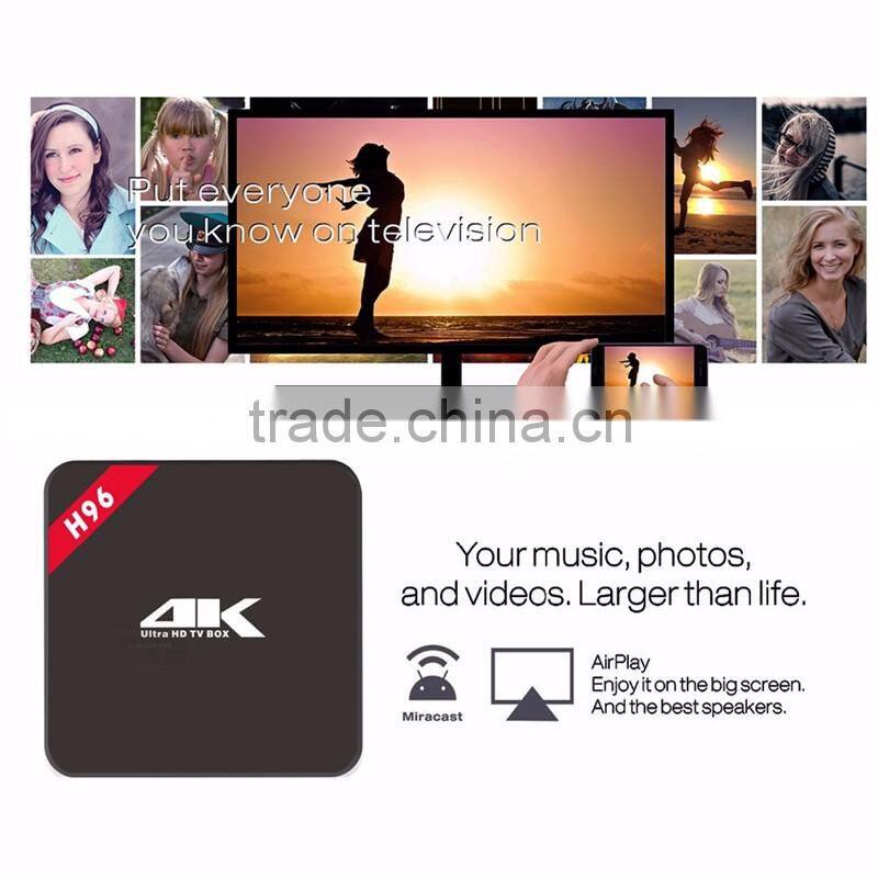 smart TV box manufacture H96 Amlogic S905 2GB DDR3 16GB ROM Set Top Box full 1080p cabel tv