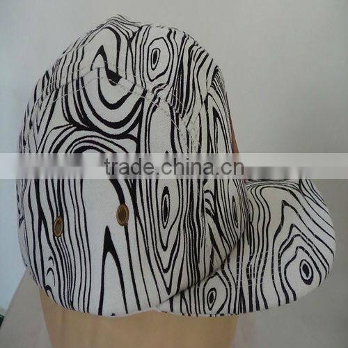 leather patch leather strap zebra 5 panel cotton hat