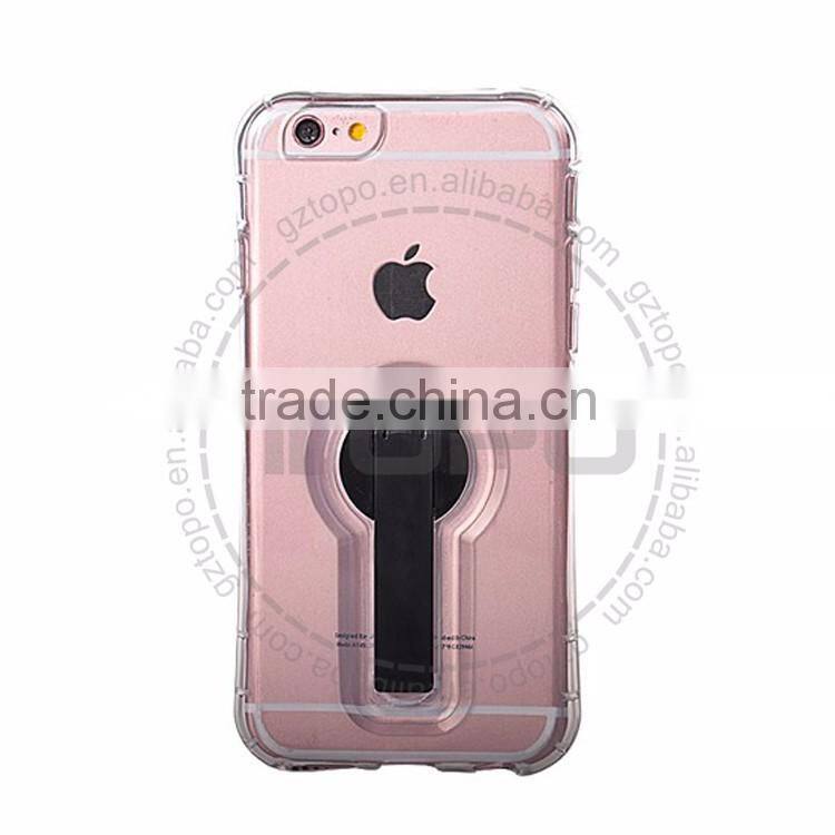 360 degree Round plastic bracket Transparent tpu back cover cell Phone accessory case For apple iphone 6 6S plus