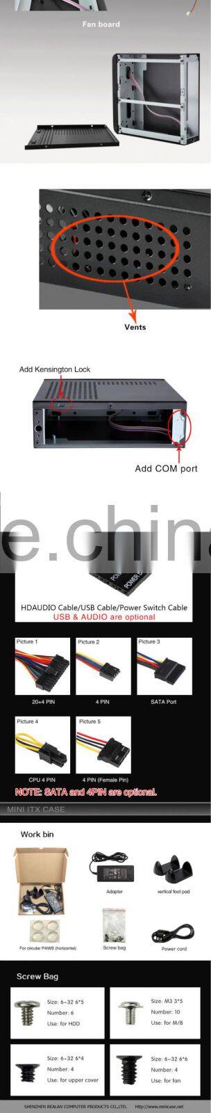 Square mini desktop computer case/pc case for home and school