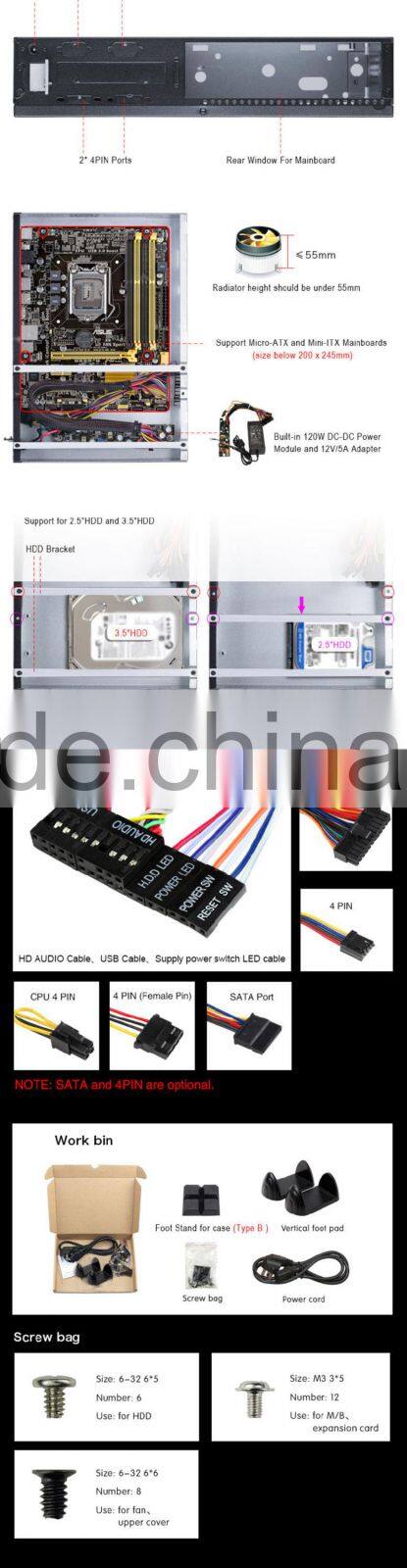 install a computer with Realan beautiful case E-2008 for your study