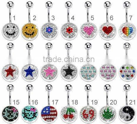 gold plated jeweled twinsted rings body piercing jewelry