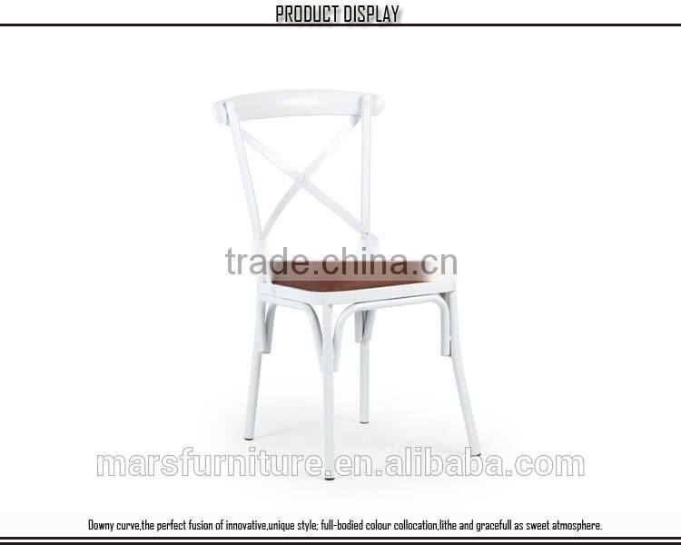 Modern high back metal cross back chair