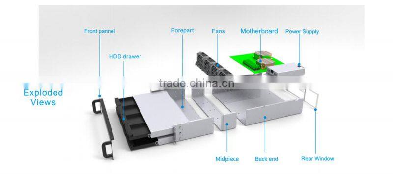 4u rack mount server chassis with sas backpanel