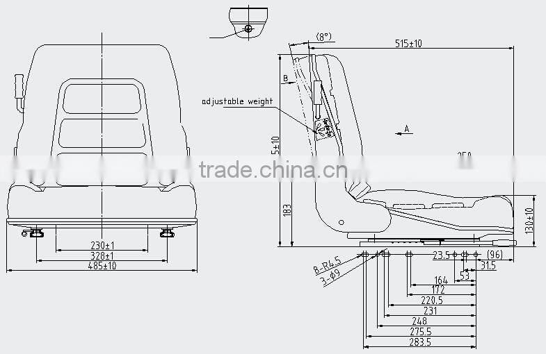 Heli forklift spare parts semi suspension used forklift seat for sale