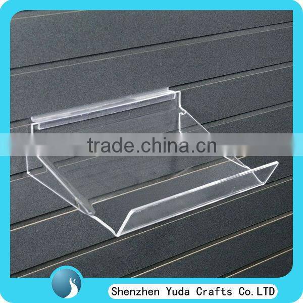 slatwall acrylic store fixture acrylic slatwall bin plexiglass wall mounted display tray