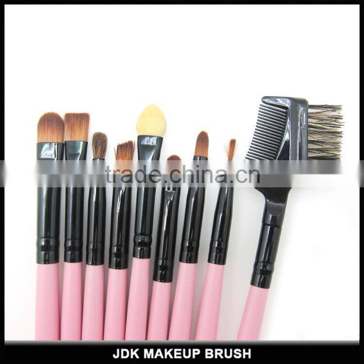 Goat and synthetic hair PINK 19 pcs makeup brush set with cup holder