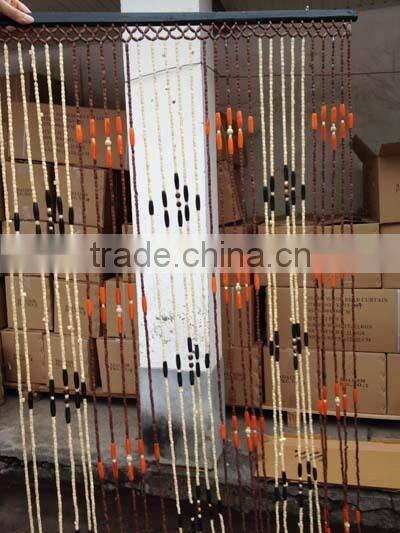 Wood bead curtain
