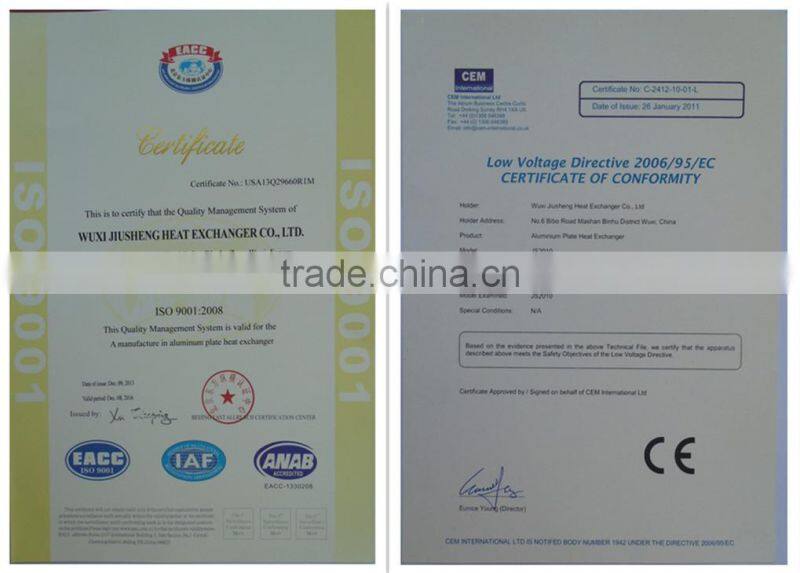 air cooled plate &bar aluminum oil cooler core with high heat transfer