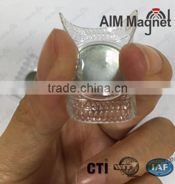 Button PVC coated round neodymium hidden magnet