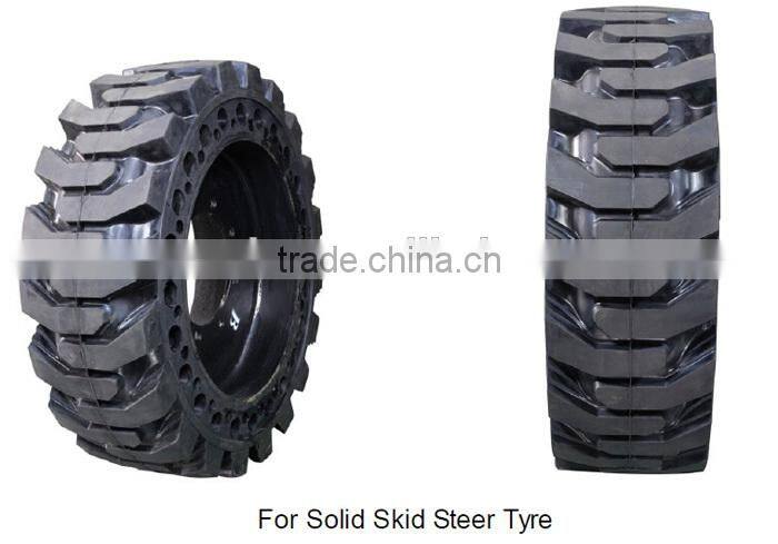 China Supplier 10ply Solid Skidsteer Tyre