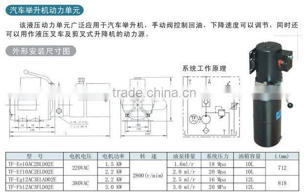 12V/24V DC hydraulic actuator for dump trailer made in China