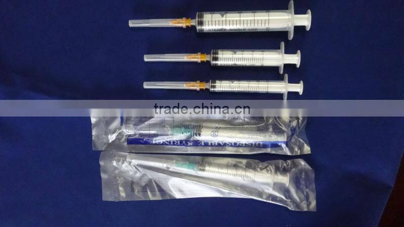 Disposable 3-parts Syringe Luer Slip/Lock with needle