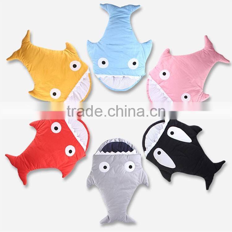 Christmas gift wholesale soft cotton baby kids children adults shark tail blanket sleeping bag
