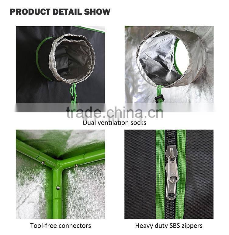 Indoor Hydroponics 99% Highly Reflective Fabric 600D / 1680D Durable Mylar Plant Grow Tent